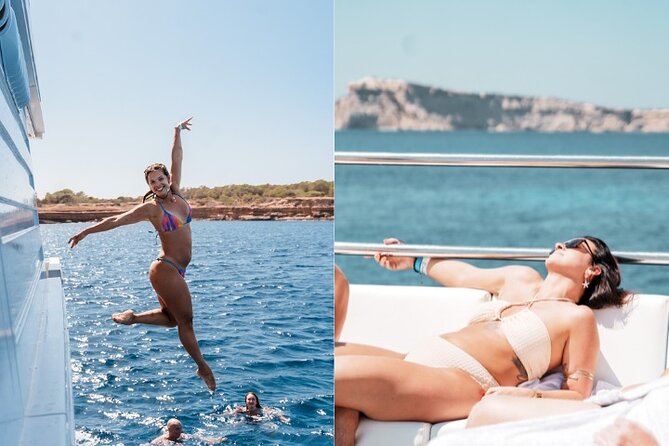 5 Hour Adults Ibiza Boat Trip + lunch, 6 drinks, SUP Boards & DJ - Rio Ibiza check-in and the smooth start at 11:30 am