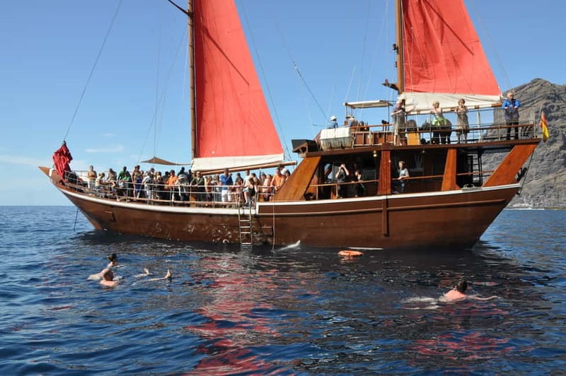 Adeje: Whale Watching, Lunch & Swim Stop at Los Gigantes - Los Gigantes cliffs and the Masca Bay anchoring swim stop