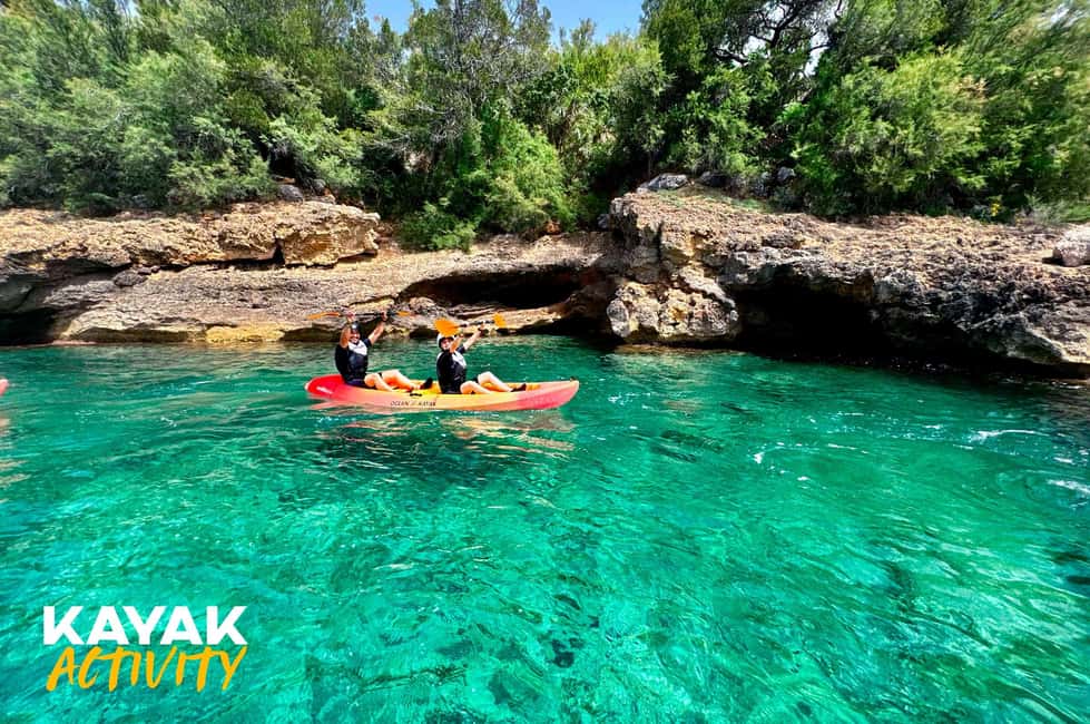 Alcudia: Kayak Tour with Snorkel & Sea Cave Swim - Kayaking out of Alcúdia toward La Victòria’s coastline