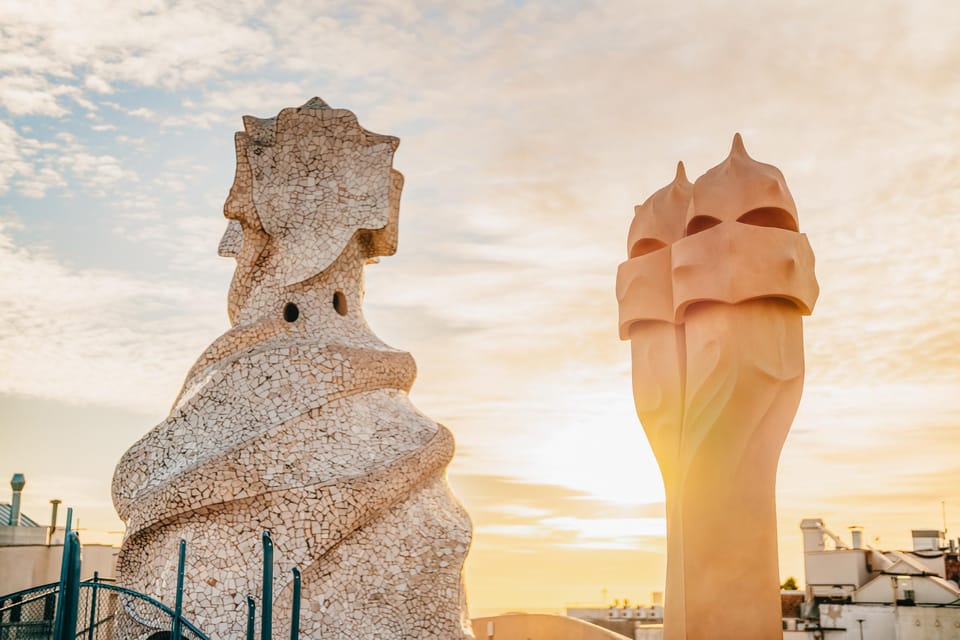 Barcelona: Casa Milà Early-Morning Access Guided Tour - Rooftop terrace views: morning light over Barcelona