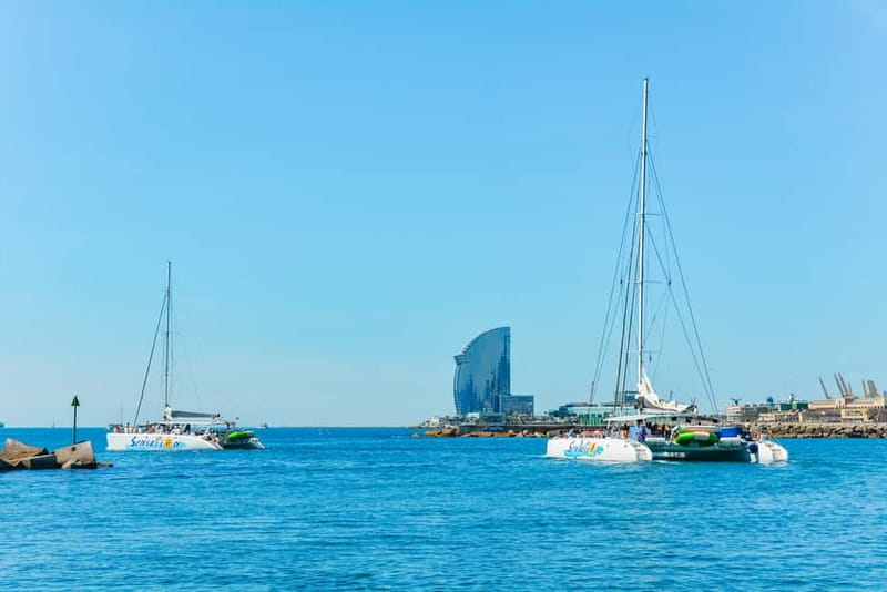 Barcelona: Catamaran Party Cruise with BBQ Meal - The swimming stop near Badalona: timing, conditions, and what to actually do