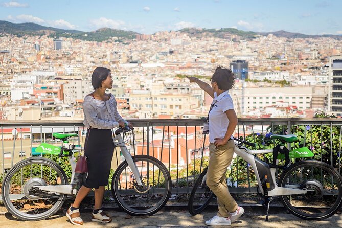 Barcelona E-Bike, Cable Car & Boat - Olympic Rings and the downhill run to the waterfront