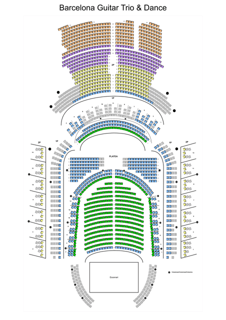 Barcelona: Guitar Trio & Dance @ Palau de la Música - Seating at the Palau: Platea vs Second Floor and sightline reality