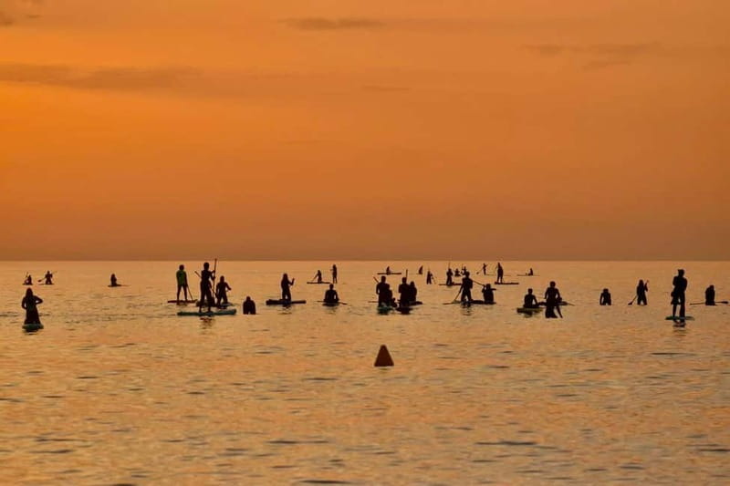 Barcelona: Paddleboarding at Sunrise. Includes: instructor, photos, equipment - The sunrise sea walk: why that short land stretch matters