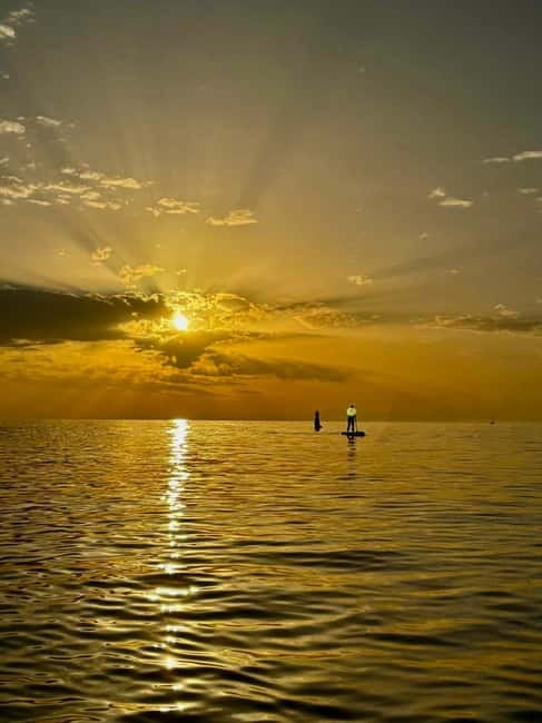 Barcelona: Paddleboarding at Sunrise. Includes: instructor, photos, equipment - Time on the water: sunrise paddleboarding that stays relaxing