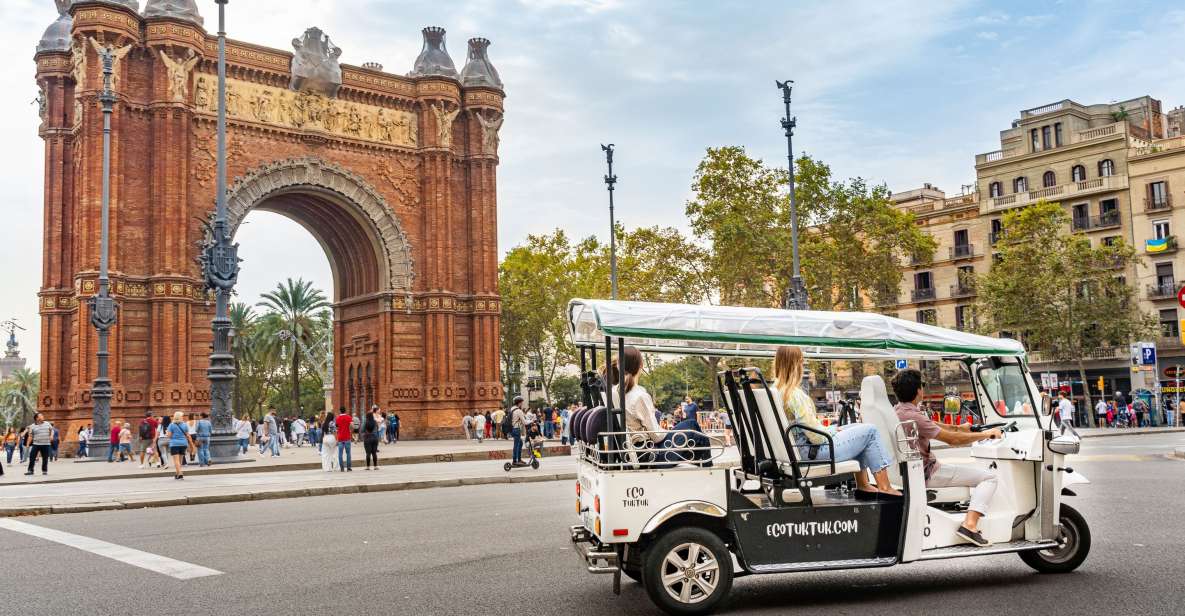 Barcelona: Private City Tour by Eco Tuk Tuk - Arc de Triomf and La Monumental: the drive that sets the mood