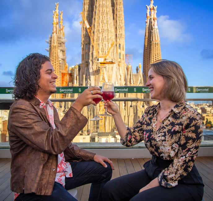 Barcelona: Sagrada Familia Tour Priority Access & Add-ons - Add-on choice: Hotel Rosellón rooftop drink vs. a 2-hour sailing