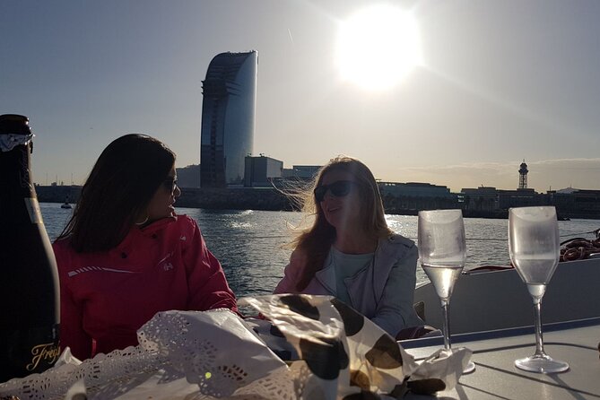 Barcelona Small Group Sailing with Snacks and Cava - Hotel W Barcelona (the Sail Hotel) and the modern-coast contrast