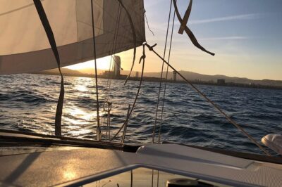 Barcelona Sunset Cruise with Light Snacks and Open Bar - The route out toward open sea: how the skyline view changes