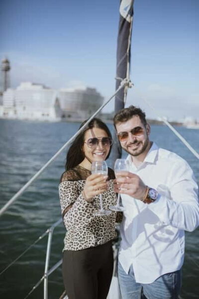 Barcelona: Sunset Sailboat Cruise with Open Bar and Snacks - What you actually get on board: cava, juice, snacks, and a modern sailboat