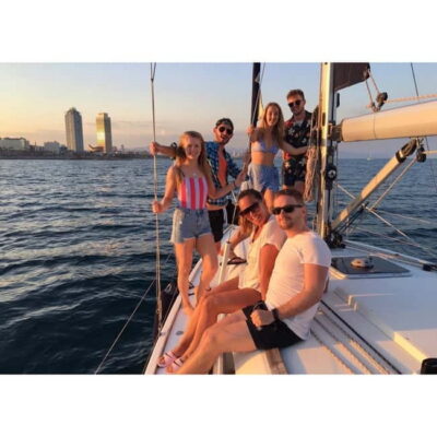 Barcelona: Sunset Skyline Cruise with Cava and Snacks - Onboard vibe: modern sailboat sailing plus a real small-group feel