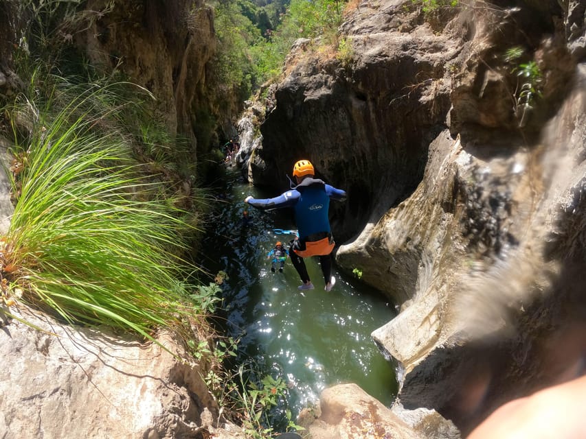 Benahavís: Canyoning Guided Tour at Guadalmina River - The rappelling moment: learning technique on a ~5-meter wall