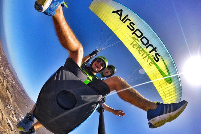 BRONZE tandem paragliding flight in South Tenerife, free pick up - What happens on the hillside: harness, helmet, GoPro, briefing
