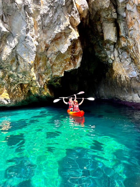 Cala Granadella: Cala en Caló Sea Cave Snorkel & Kayak Tour - Kayaking into the Cala Granadella sea-cave world