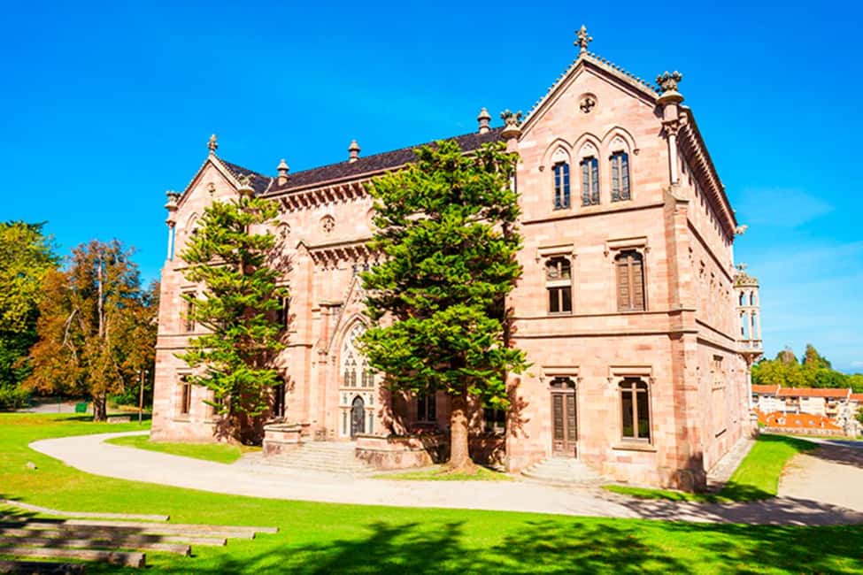 Capricho Gaudí with entrance, Santillana del Mar and Sequoia Forest - Heading to Comillas: Panoramas, Pontifical University, and Belarre Palace