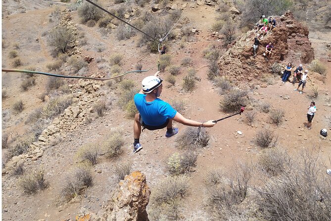 Climbing + Zipline + Via Ferrata + Cave. Adventure route in Gran Canaria - Rock climbing with real choices (and real support)