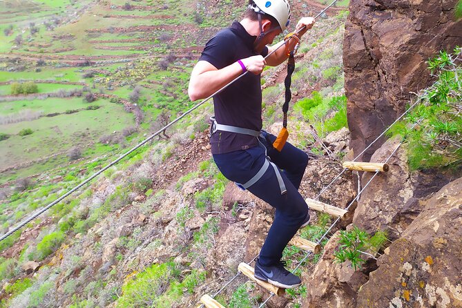 Climbing + Zipline + Via Ferrata + Cave. Adventure route in Gran Canaria - The volcanic tube cave crawl: the most memorable (and most limiting) part