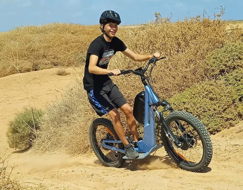 From Corralejo: Fuerteventura Guided E-Bike/E-scooter Tour - The steep-and-slightly-wild walking moments