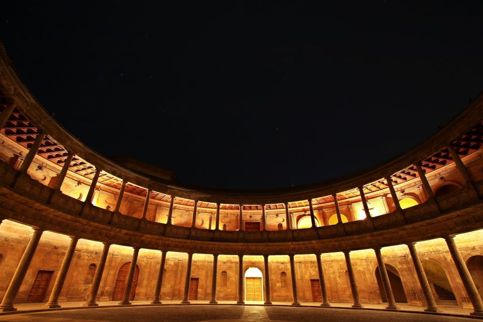 Granada: Alhambra Night Visit Entry Ticket - Generalife at night: the Access Pavilion and Walnut-tree promenade