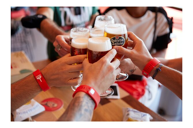 Guided Visit to the Estrella Galicia Museum with Canned Food Pairing - The tasting table: five Galician cheeses and five star beers