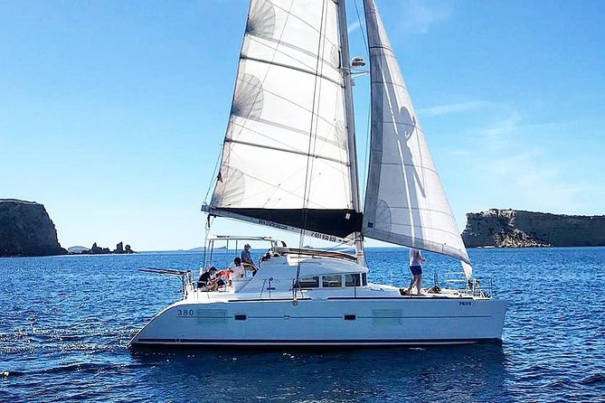 Ibiza Beach Hopping by Catamaran - Platja des Jondal: your first long swim-and-settle stop