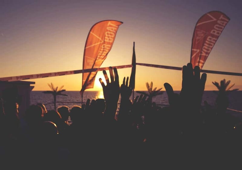 Ibiza: Sunset Boat Party Cruise with DJs with 2 Clubs - Onboard energy: Funktion One sound plus DJs and bongos