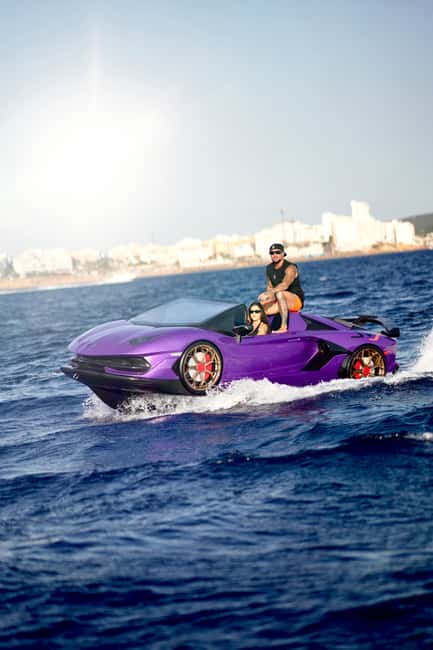 JetCar excursion - Super Sport SVJ or SF90 on water in Ibiza - Meeting at Hotel Amare area and getting geared up fast
