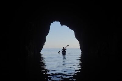 Kayak and snorkel excursion to Cova Tallada - At sea first: your kayak history stop and why it sets the tone