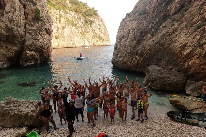 Kayak excursion in Jávea, Cala Granadella (Snorkeling) Caló, llop marí, ambolo - What to Pack: Closed Shoes, Sunscreen, and Keeping Your Phone Dry