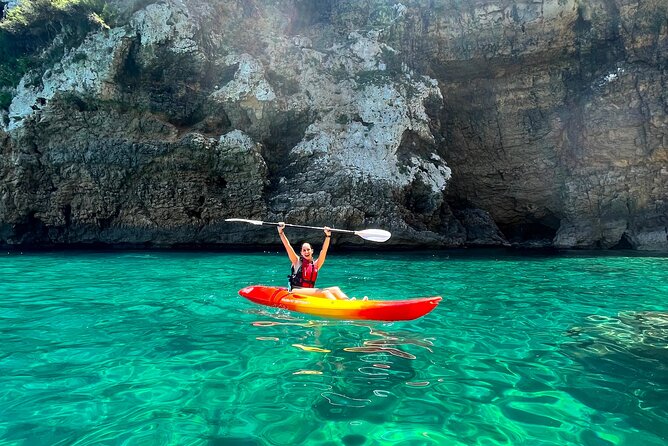 Kayak Paradise: Cala Portixol Snorkel, Cave & Cliff Jumping Tour - Key Highlights at a Glance