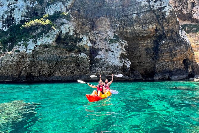 Kayak Paradise: Cala Portixol Snorkel, Cave & Cliff Jumping Tour - Cala el Pom Snorkel Stop: Underwater Caves and Real Sea Life