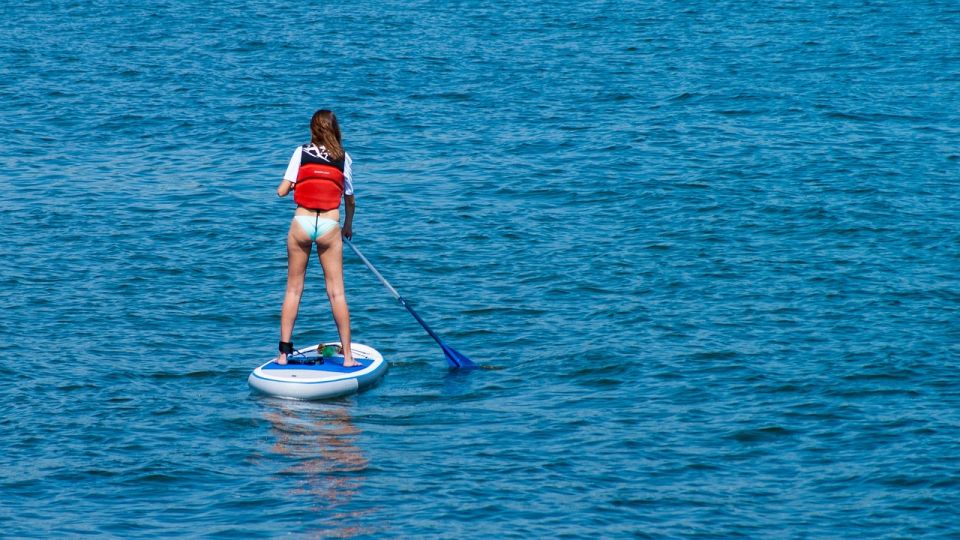 Los Cristianos : 1 Hour of Paddle surf Rental - The 60-minute experience: route, safe zones, and the Guaza cliffs option