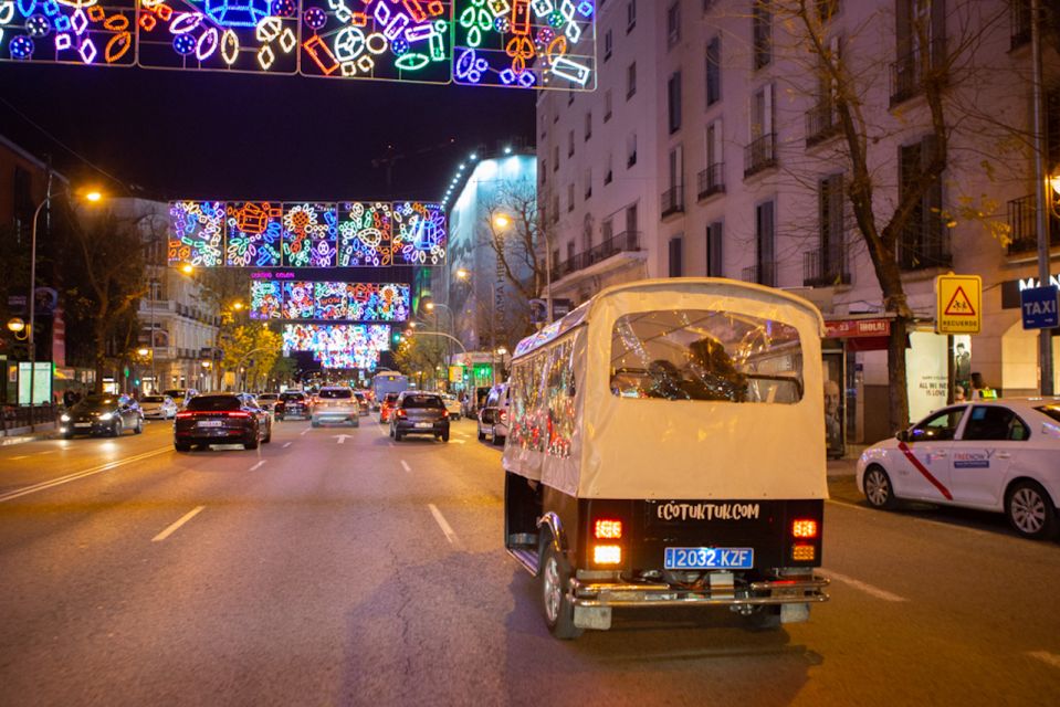 Madrid: Private Christmas Lights Tour by Eco Tuk-Tuk - Key things to know before you go