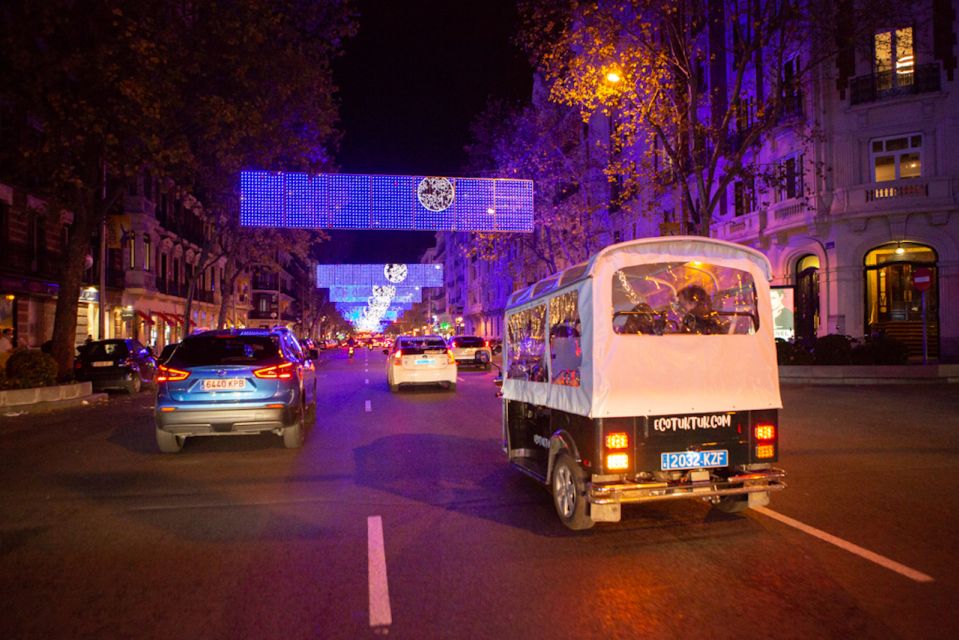 Madrid: Private Christmas Lights Tour by Eco Tuk-Tuk - Comfort and practical stuff: blankets, rain or shine, and what you can’t bring