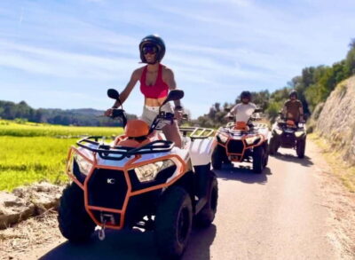 Mallorca: ATV /Quad Bike Tour - The ride toward Randa: forests, curves, and viewpoint payoff