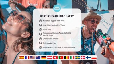 Mallorca: Boat Party with DJ, Buffet and Entertainment - Cruising the coast before Cala Delta anchors