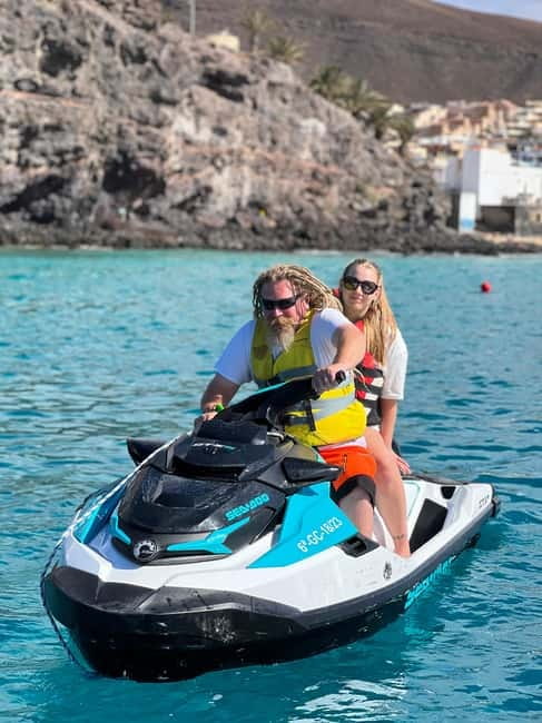 Morro Jable: Guided Jet Ski Safari (without license) - Marine life viewing: flying fish and cetaceans, realistically