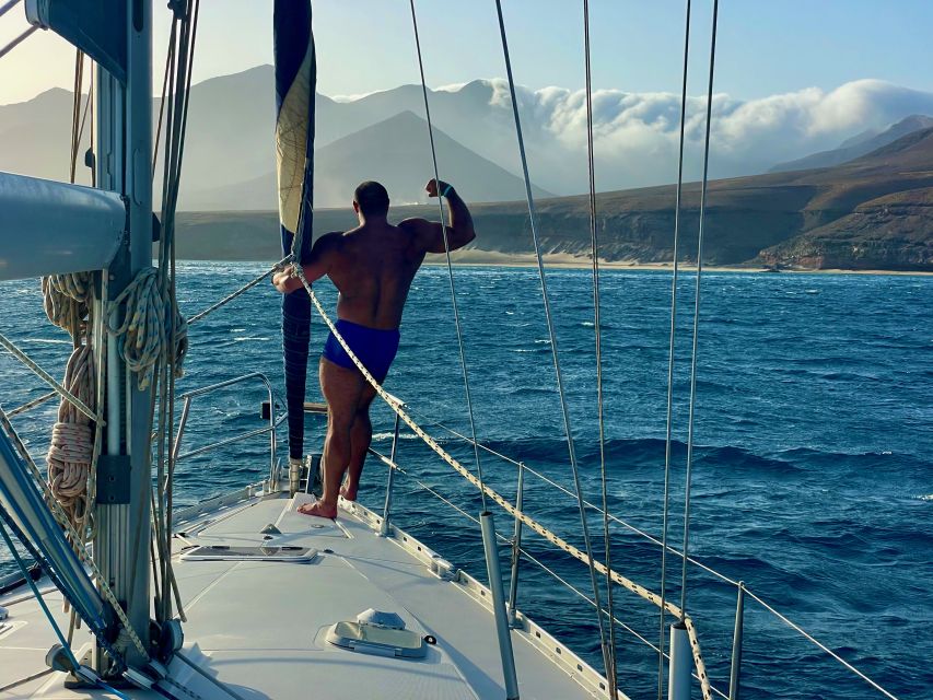 Morro Jable: Sailing Boat Excursion with Food and Drinks - Wildlife expectations: dolphins and whales are a bonus, not the backbone