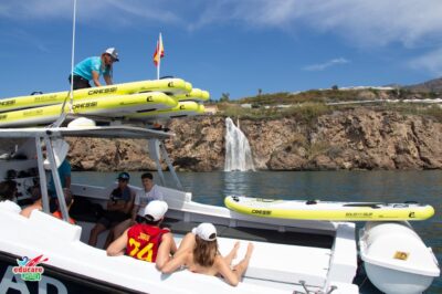 Nerja: Maro Waterfall Boat Trip with Paddleboarding & Drink - Where you board Aventumar in Caleta de Vélez Málaga