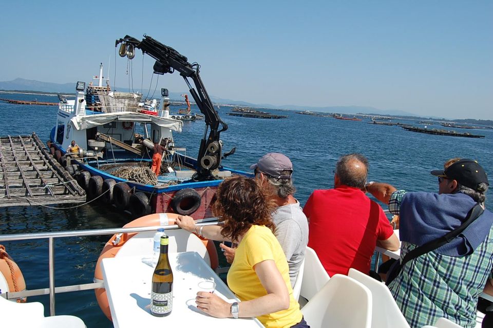 O Grove: Boat Tour at the Arousa estuary with mussel tasting - Glass-bottom catamaran: fish under your feet
