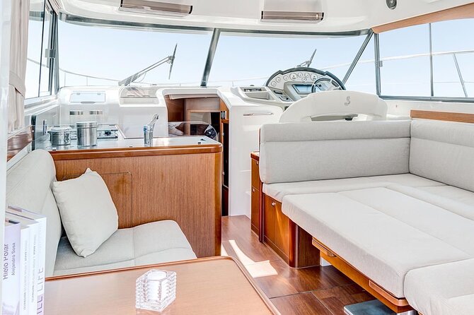 Private Luxury Motor Boat 2, 3 and 4 Hour Charters - The Beneteau Antares 42 setup: comfort and crew in plain terms