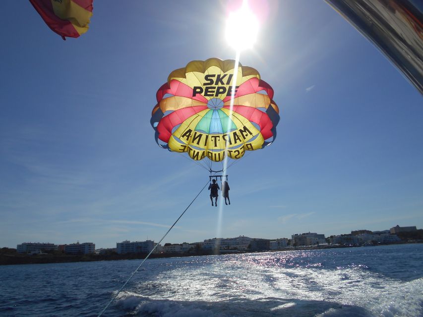 Santa Eulària des Riu: Parasailing Boat Cruise with Drinks - The highlight: 12 to 15 minutes parasailing over Tagomago and coves