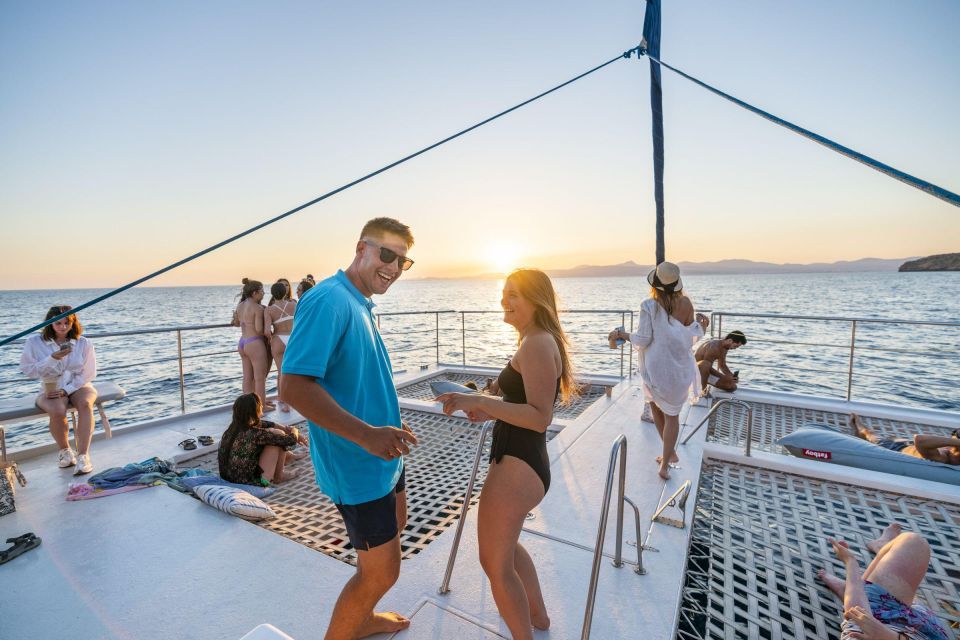 S'Arenal: Sunset Catamaran Cruise with BBQ - Boat Vibe, Music, and the Deck Setup