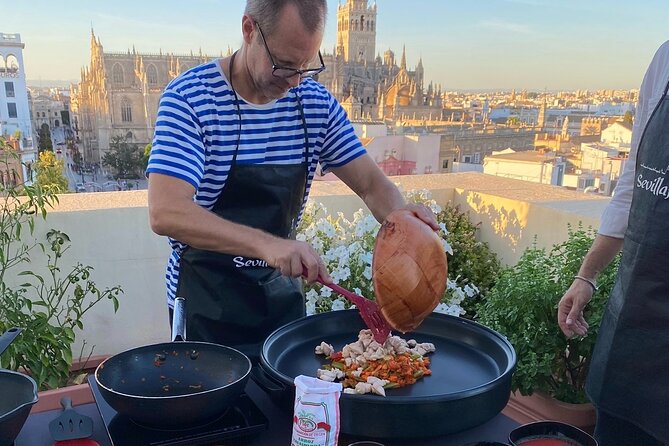Sevilla: Rooftop Paella Cooking Class & 30-minute expert Q&A - Sangria Starter and the Sunset-to-Night Dinner Moment