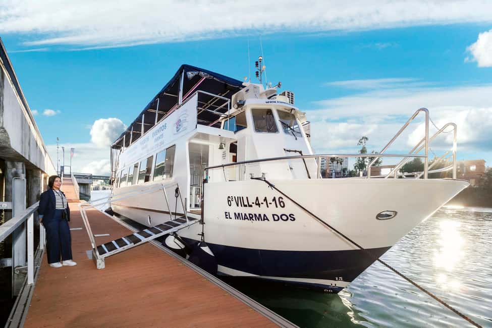 Seville: Restaurant Boat Ride on the Guadalquivir with Lunch/Dinner - The meal is the headline: 5 courses plus cava, with drinks until dessert