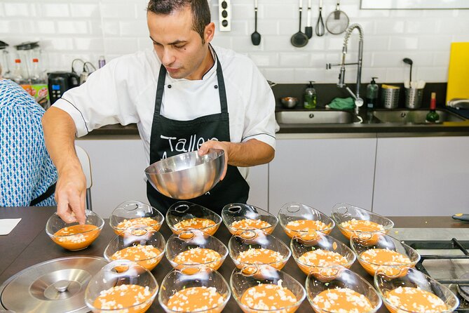 Spanish Cooking Class & Triana Market Tour in Sevilla - Your Three-Course Lunch: Salmorejo, spinach with chickpeas, and paella