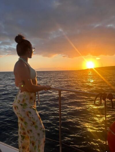 Tenerife: Sunset Catamaran Tour with Transfer, Buff & Drinks - Puerto Colón departure: smooth start, easy day timing