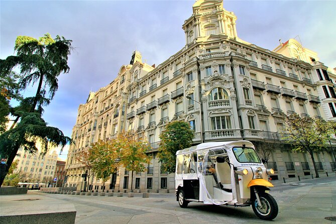 Tour of Historic and Modern Madrid with a guide in a yellow tuk tuk - Food stop and Cervantes: where the city tastes like itself