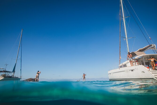 Unforgettable experience in Catamaran Ibiza - LAGOON 400 - Stop 6: Back to Platja des Jondal for a final swim and sail-off glow